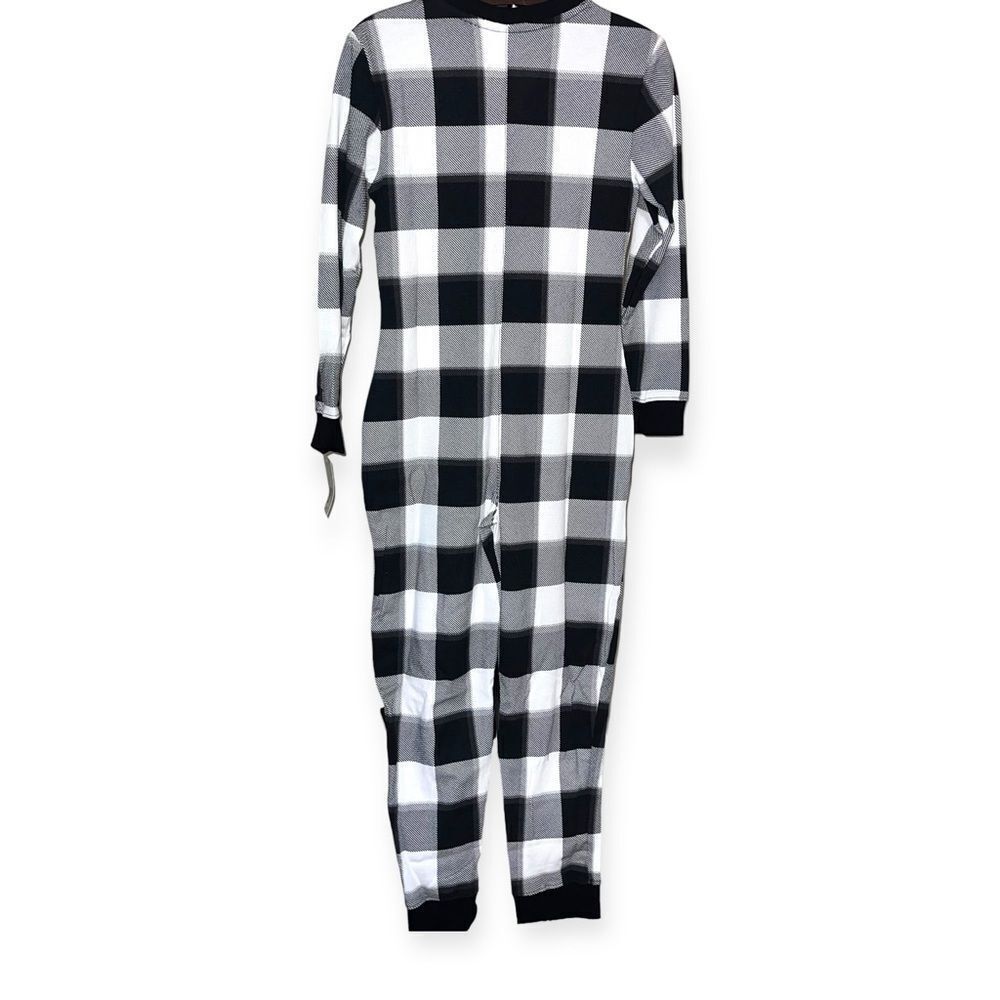 STARS ABOVE Women’s Thermal One Piece Pajamas in Black and Cream Size XS NEW - Picture 11 of 15